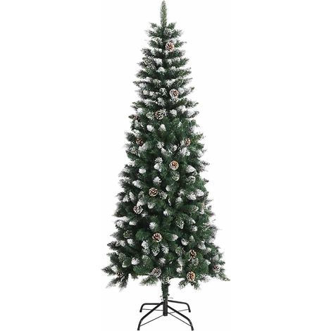 vidaXL Árbol de Navidad artificial con soporte PVC verde 210 cm (1/2)