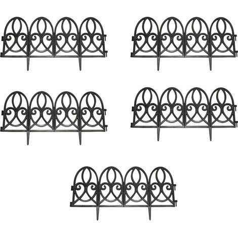 Set of 5 Plastic Lawn Edging Traditional Panels (56cm x 30cm) (1/5)