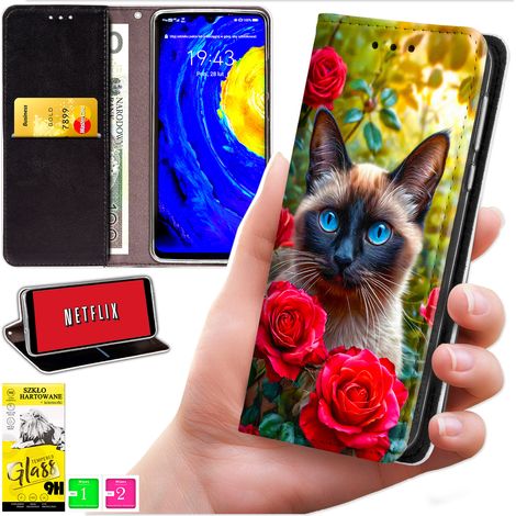 Brieftaschenhülle für Oppo A5 Pro – Blue Moon Cover Print + 9H-Glas (1/5)