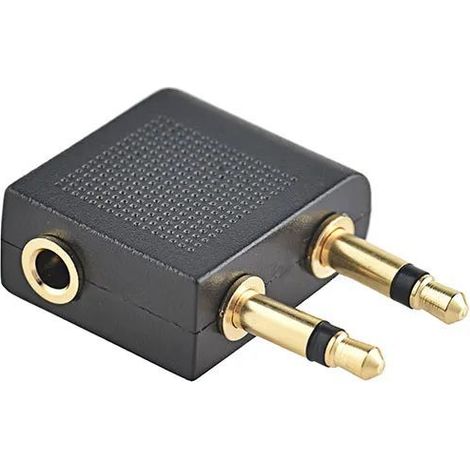 3,5-mm-Audioadapter, echt vergoldet, bestehend aus einer 3,5-mm-Buchse und zwei Steckern. (1/5)