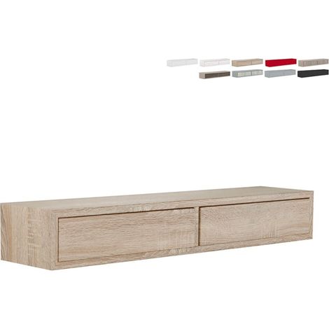 Wandregal mit 2 Schubladen modernes Wohnzimmer Design Domino - Natur (1/5)