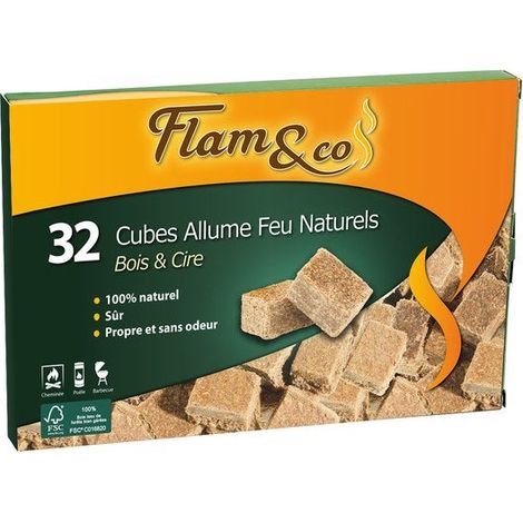 Cube Bois Et Cire  32 Allume-feu