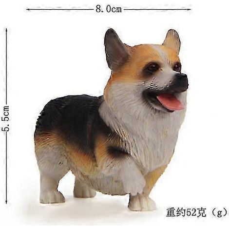 Figurine en résine représentant un Welsh Corgi noir, idéale pour décorer une voiture ou un bureau.-Yellow (1/5)