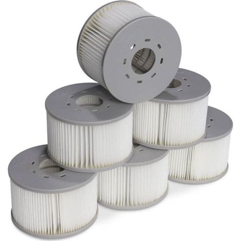 Filtre Pour Spa Gonflable - Cartouche Filtrante Polypropylène 90 Plis - Diamètre 10,6 cm - Compatible MSPA Fjord Kili Camaro Mono Aurora Tekapo Starry Bergen Nest Carlton Otium - Lot De 6 (1/3)