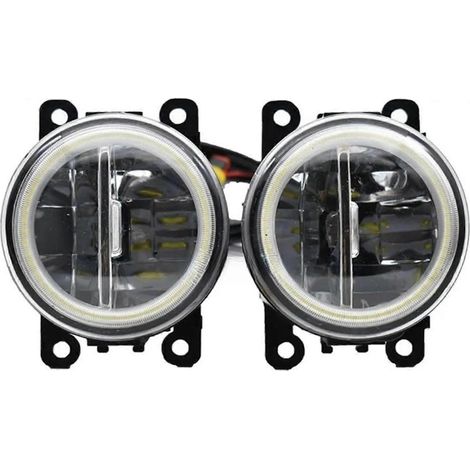Kompatibel mit Range Rover Sport L322 (2005–2013) und Discovery 4 (2009–2016): LED-Nebelscheinwerfer + Angel Eyes (Farbe: 9 LEDs – Angel Eyes – BMW – Weiß)
