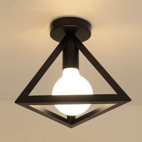 Plafonnier industriel en métal, lustre noir rétro, éclairage d'allée créatif, lustre de plafond moderne pour salon, chambre, café, bar, restaurant (1/5)