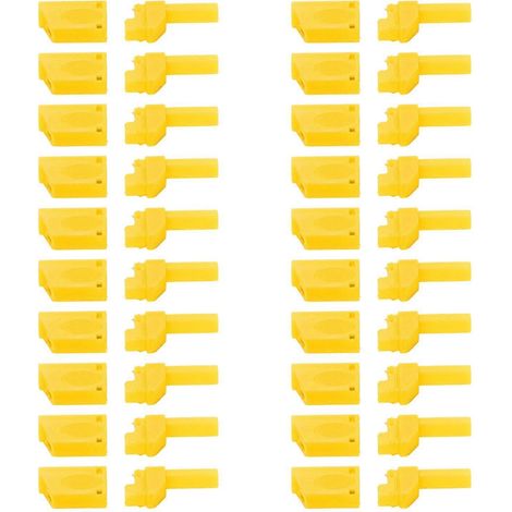 20 boîtiers de sécurité isolés pour fiches bananes de 4 mm (réf. 22.160), jaunes, pour connecteurs RC.