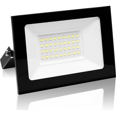 30W Projecteur LED d'extérieur, éclairage de sécurité LED d'extérieur 3000K, IP66, éclairage blanc lumière du jour pour entrepôt, aire de jeux, arrière-cour et parc (30W, 3000K) (1/5)