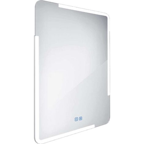 Nimco Miroirs - Miroir avec éclairage LED, 60x80 cm, touches tactiles, aluminium ZP 15002VX