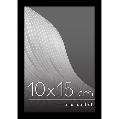 Cadre Photo 10x15 cm Noir - Cadre 10x15 cm avec Bordure Fine, Vitre Antichoc, Chevalet et Matériel de Suspension Intégré pour Mur et Surface Plane (1/5)