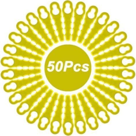 Lot de 50 lames de rechange compatibles pour coupe-bordures Ryobi, têtes double lames dentelées RAC155 RAC157 RAC158. (1/4)