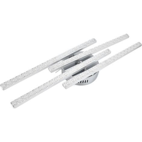 Moderne LED-Deckenleuchte im nordischen Design, lineare Lampe für Schlafzimmer, Wohnzimmer, Büro, Esszimmer, CE (EMV+LVD) + ROHS zertifiziert, AC85-265V Spannung, 4 Acrylstreifen, weißes Licht. (1/5)