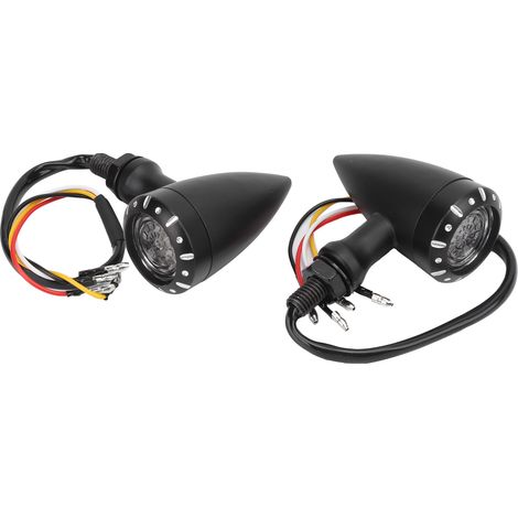 Clignotant Moto 12V LED Double Couleur Universel Feu Indicateur Vintage Flash Ambre Blanc (1/5)
