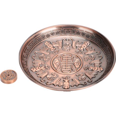 Porte-encens à cinq brûleurs à bâtonnets, support en alliage de zinc bronze violet, pour le culte à domicile (1/5)