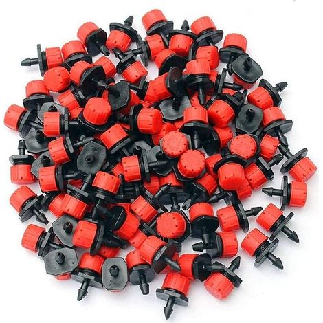 100PCS Tête de gicleurs d'irrigation, Goutteurs Irrigation Réglable arrosage Goutte, Egouttement Micro Gicleurs Émetteur Drippers pour Plante Serre DIY Jardin (1/5)