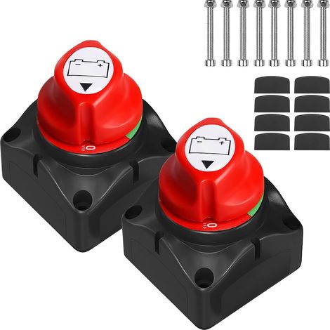 2 Pieces Battery Cutting, 12V, 24V, 48V, 275A, Battery Cut Off Isolator Switch, Battery Master Switch, Battery Disconnect Switch (1/5)