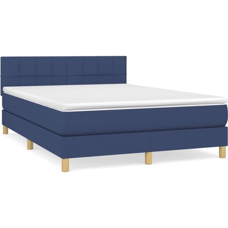 Maison Exclusive - Giroletto a Molle con Materasso Blu 140x190 cm in Tessuto