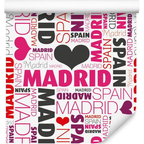 Carta da parati "I Love Madrid" per soggiorno e camera da letto, 50x1000 cm (1/5)