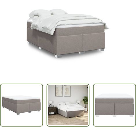 Matelas à ressorts ensachés - Sommier à lattes de lit avec matelas Taupe 140x190 cm Tissu (1/5)