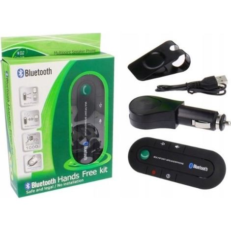 Kit Mains Libres Bluetooth - Lecteur Musique AD2P - Pour Voiture - Autonomie 16 H - Portée 10 M - Multipoint 2 Appareils - Noir (1/3)