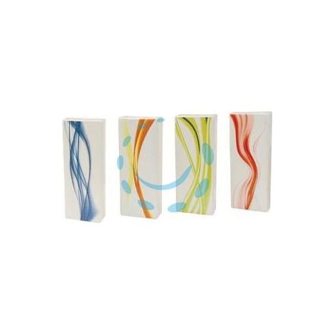 UMIDIFICATORE CERAMICA RETTANGOLARE CON DECORO FLOREALE - mm 75x38x190h. - giallo