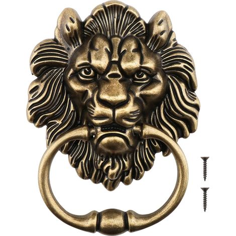 Batacchio di ricambio per porta d'ingresso con testa di tigre in bronzo antico da 15,8 cm (1/5)