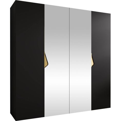 Armario Hartford 625, Negro, 202x200x52cm, Puertas de armario: Con bisagras, Número de estantes: 0 (1/5)