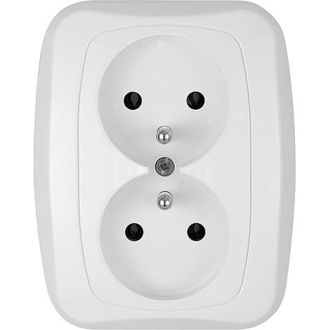 PRESA DOPPIA ATUT P/TZ/U BIANCA - E+9001190