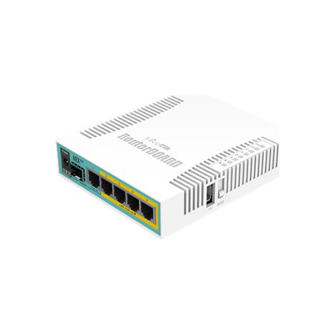Router Ethernet cablato Mikrotik RB960PGS, hEX PoE, CPU 800MHz, 128MB RAM, 16MB, 1xSFP, 5xGigabit LAN, 1xUSB, Uscita di alimentazione sulle porte 2-5, Uscita: 1A max per porta 2A max totale, RouterOS (1/5)