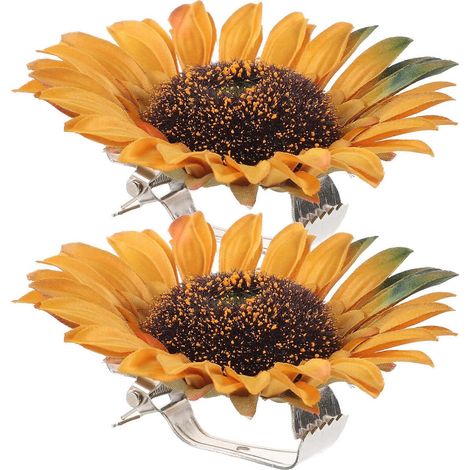 2 Stück Gardinenhalter Sonnenblumen-Gardinenhalter-Klammer, dekorative Gardinenhalter-Clips-12x12cm (1/3)