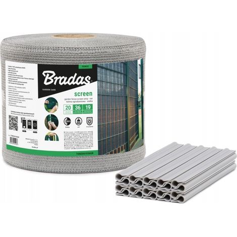Zaunband 19cmx36m grau Zaun- Palisadenband Sichtschutz Lärmschutz BRADAS 1464 (1/5)