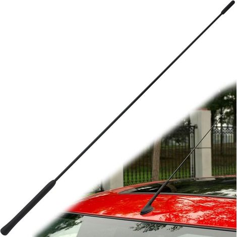 Antenna per autoradio - Antenna a stelo da tetto - Ricezione del segnale - Con guarnizione in gomma - Lunghezza 55 cm (1/5)