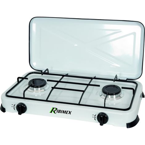 Fornello RIBIMEX - PRF350 - Fornello a gas inox 2 fuochi (1/4)