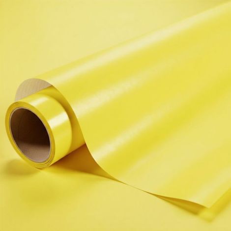 - Vinyle covering jaune citron brillant pour surface plane avec colle airflow - 122 cm x 1.5 m - En Rouleau (1/3)