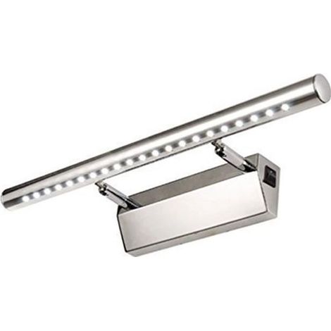 Lampe pour Miroir Tableau Applique Murale 5W LED avec Interrupteur en Acier inoxydable pour Salle de Bain Miroir - Blanc