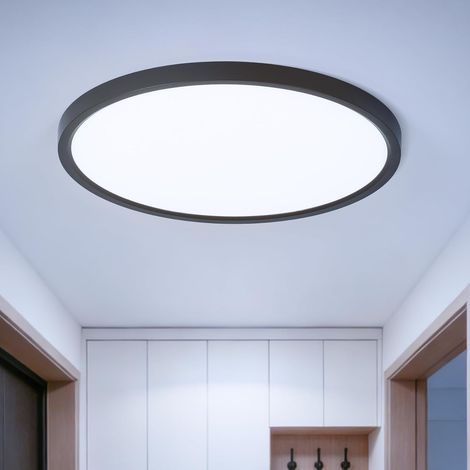 1 Plafonnier LED 48W, Noir Mat, 4800 Lumens, 6500K, IP44, Pour Cuisine Salle De Bain (1/5)