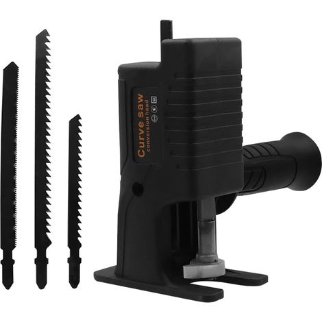 Adaptateur de scie Alternative,Scie Sabre Domestique électrique Perceuse électrique Alternative Scie Noir Précision Fil de Coupe Perceuse Scie Attachement (1/5)