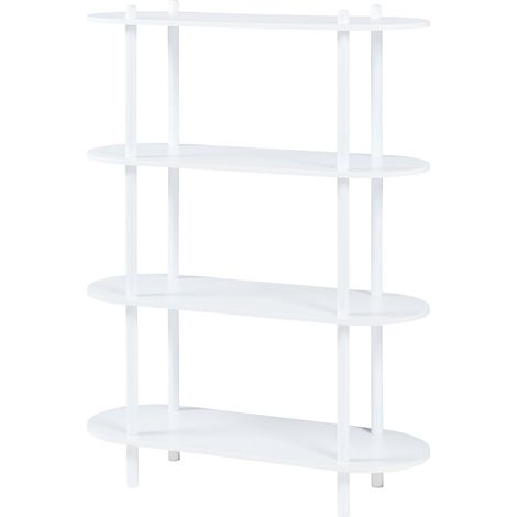 Scaffale dal design senza tempo per soggiorno/camera da letto mobile contenitore indipendente diametro 4 ripiani bianco 030011163