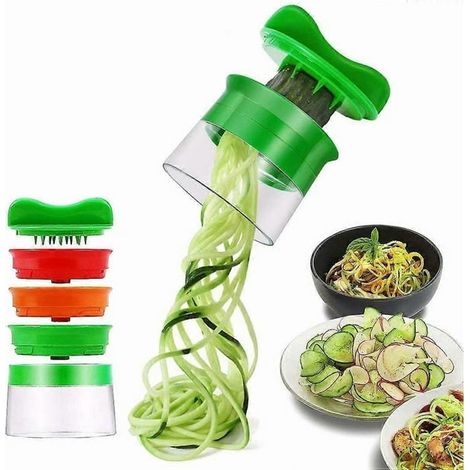 Spiraliseur manuel 3-en-1 pour légumes, coupe-légumes en spirale, outil de cuisine pour spaghetti de légumes, courgettes, carottes, pommes de terre et garnitures