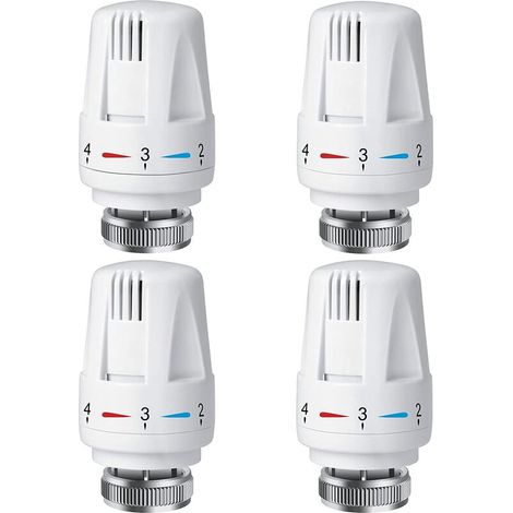 Thermostatischer Heizkörperventilkopf – 4 Stück – TRV Heizkörperthermostatkopf M30 x 1,5 – Heizkörperventile für die Heizung zu Hause und im Büro (1/5)