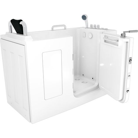 Sitzwanne Whirlpool Badewanne mit Tür S07WP-TH-C-R 140x76cm (1/5)