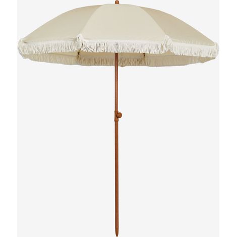 Sklum – Parasol droit Miska Ø175 cm – Tissu polyester avec protection UV50 – Mât en acier avec peinture résistante – Franges décoratives