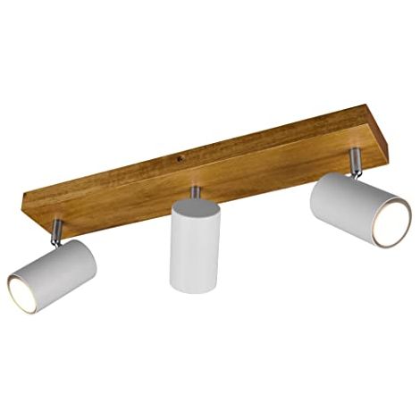 Faretti Barra 3 Spots Cilindri Bianchi e Legno Naturale Marley Barra GD Trio (1/4)