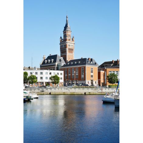 Tableau sur toile vue du port de Dunkerque 45x65 cm - Impression sur Toile Murale Décorative - Image imprimée en HD sur Toile - Toile sur Châssis en Bois FSC - Fabriqué en France (1/5)