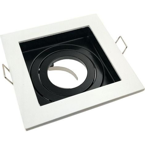 Faretto da incasso Geminus quadrato orientabile bianco/nero GU10