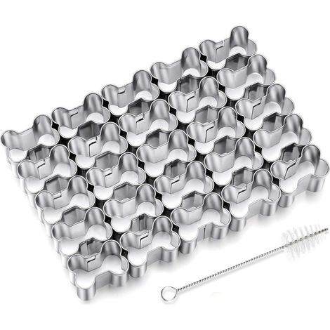Cookie Cutter Os - Moule Métallique à 25 Emporte-Pièces - Pour Biscuits Maison pour Chiens - Acier Inoxydable - 12 x 8,8 cm - 1 Pièce (1/2)