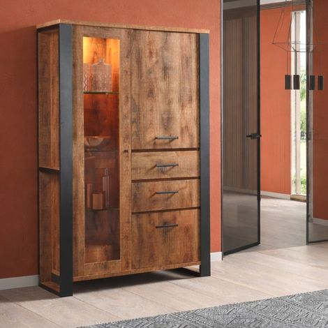 Vitrine industrielle en bois 2 portes MONA (1/3)