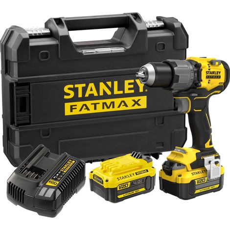 Stanley – Perceuse visseuse à percussion 80 Nm 18V avec 2 batteries 4Ah – Moteur Brushless pour perçage dans béton – SKU SFMCD726M2TQW (1/5)