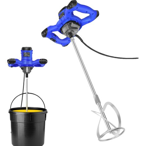 Bétonnière, moteur de 2600W, 6 vitesses réglables, légère à 3,8 kg, poignées ergonomiques doubles, protection contre la surchauffe (1/5)