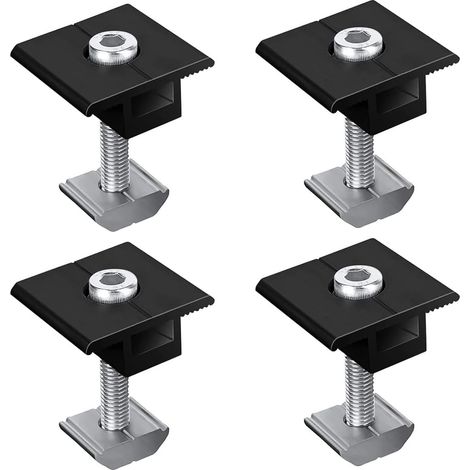4 Pinces centrales, Alliage d'aluminium, 30mm, Supports de montage, Panneau solaire, Toits, Camping-cars (1/5)